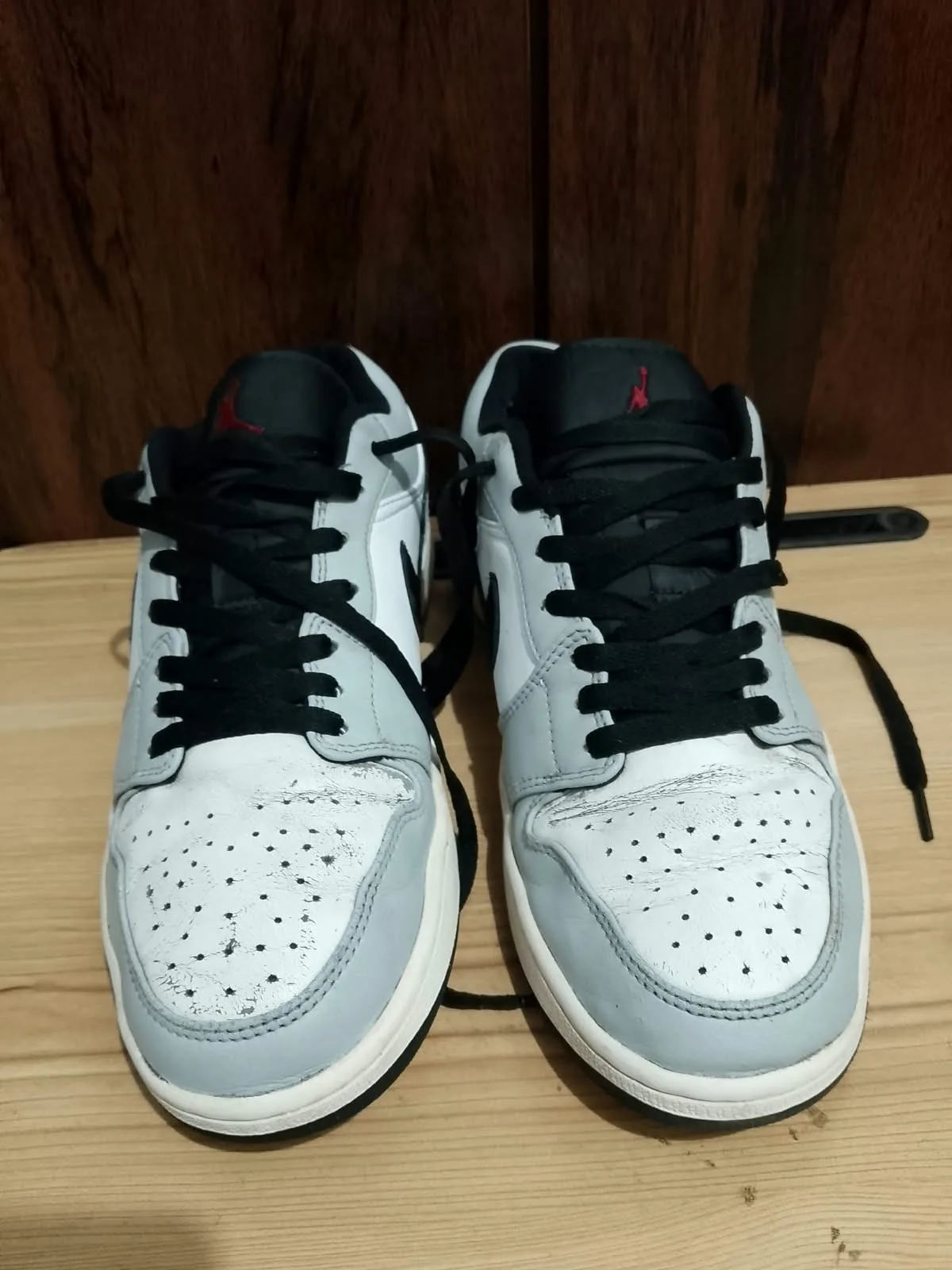 Air Jordan 1 Low, light smoke grey, pair front