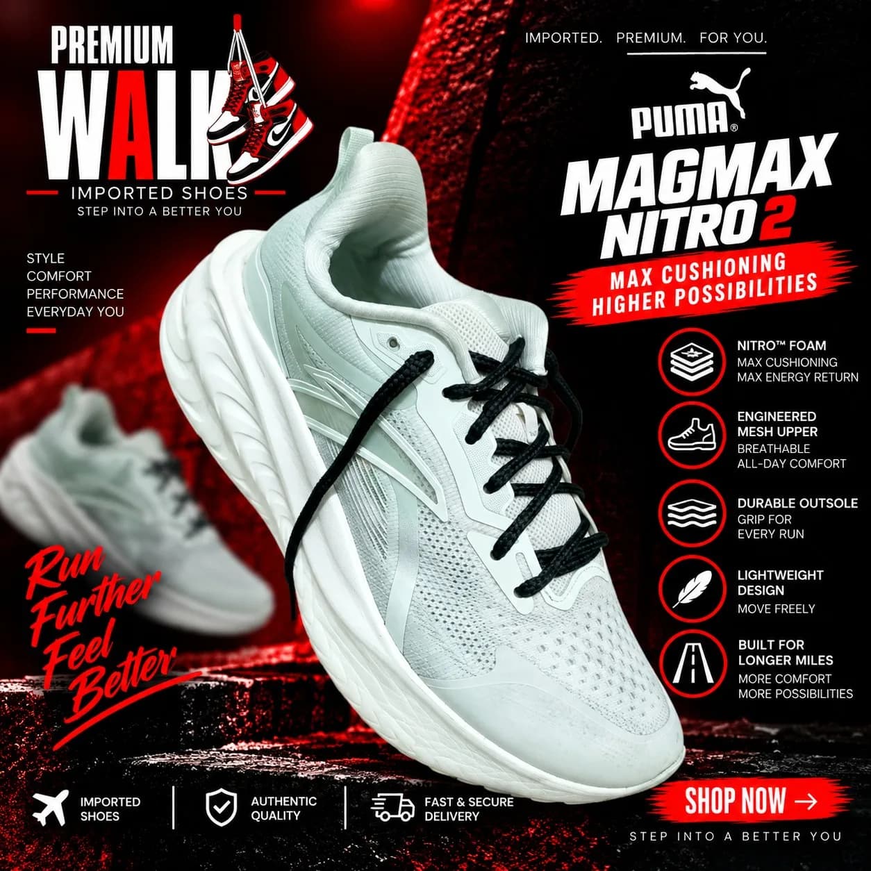 Running shoe, off white