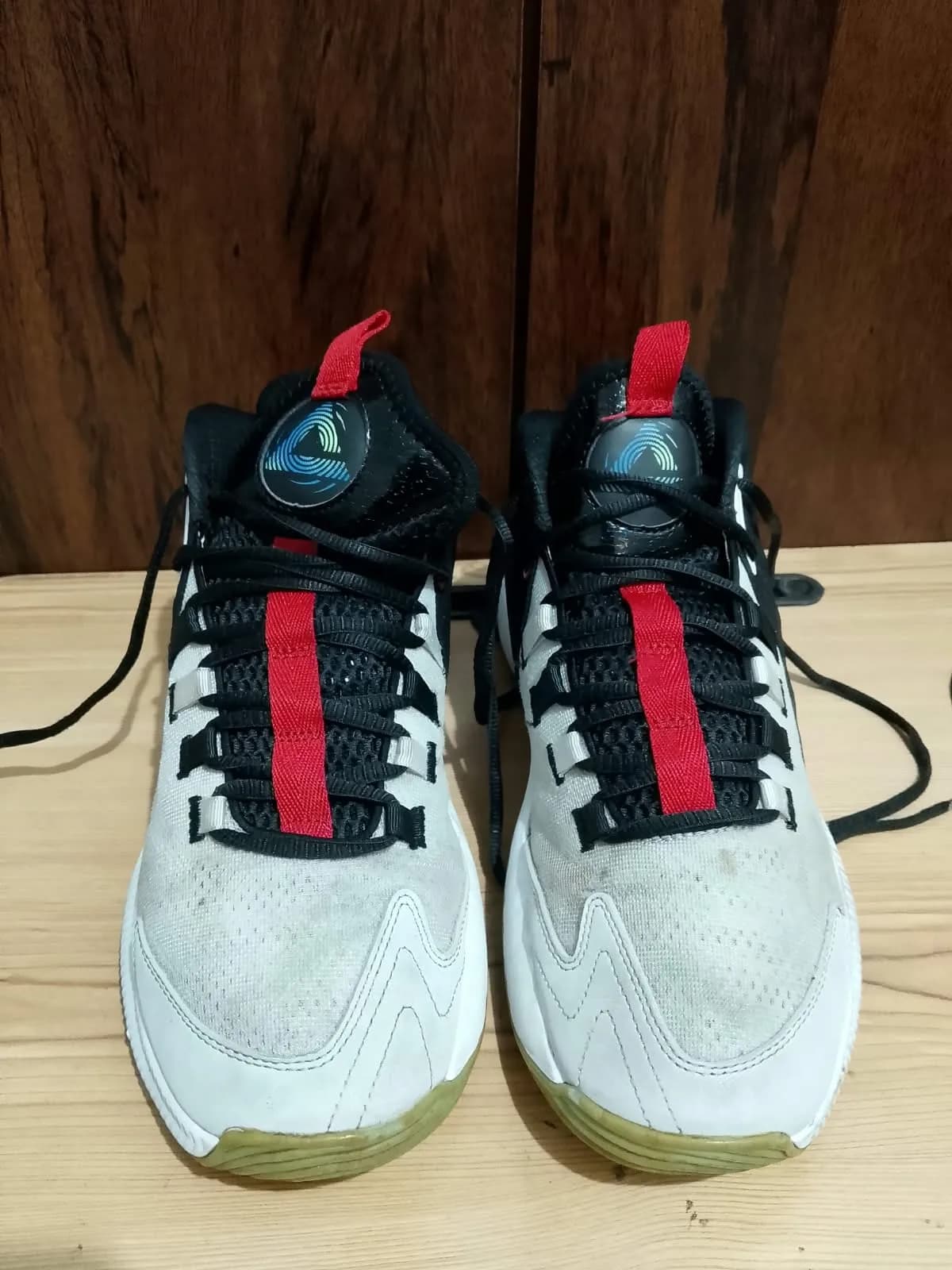 PEAK basketball, white and black, pair front